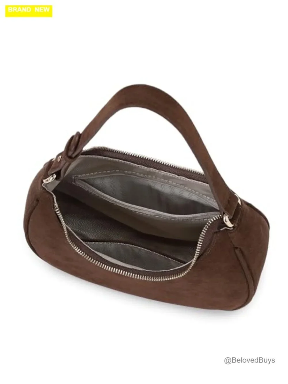 PU Leather Hobo Shoulder Bag with Zipper Closure - Cute Mini Tote Purse